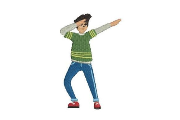 Boy Dabbing Embroidery Design
