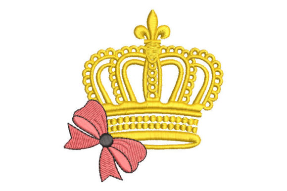 Crown with Bow Embroidery Design