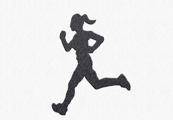 Female Runner Embroidery Design