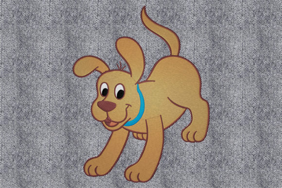 Happy Dog Embroidery Design