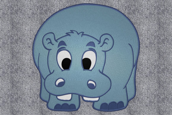 Hippopotamus Embroidery Design