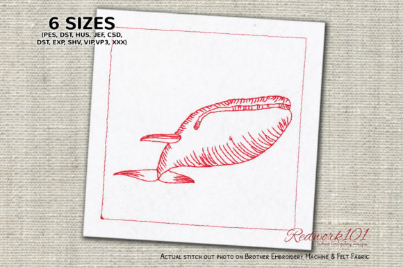 Large Blue Whale Redwork