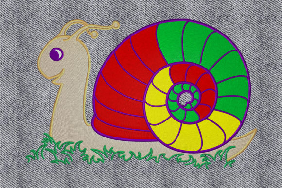 Multicolor Snail Embroidery Design