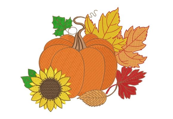 Pumpkin and Fall Embroidery Design