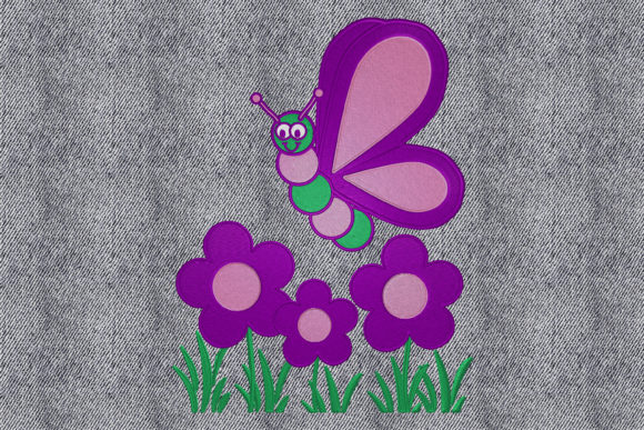 Spring Butterfly Embroidery Design