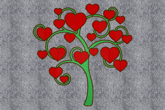Tree of Love Embroidery Design