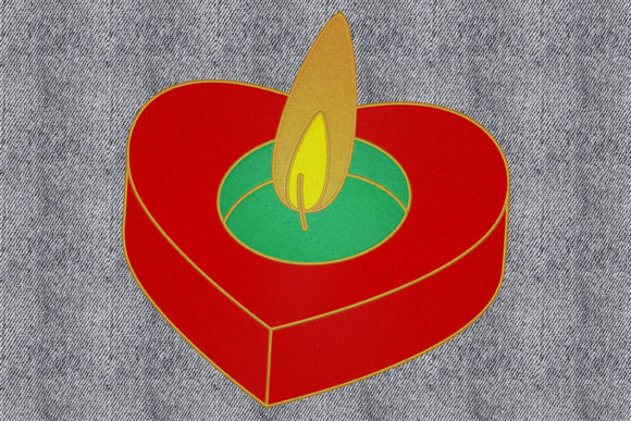 Valentine Candle Embroidery